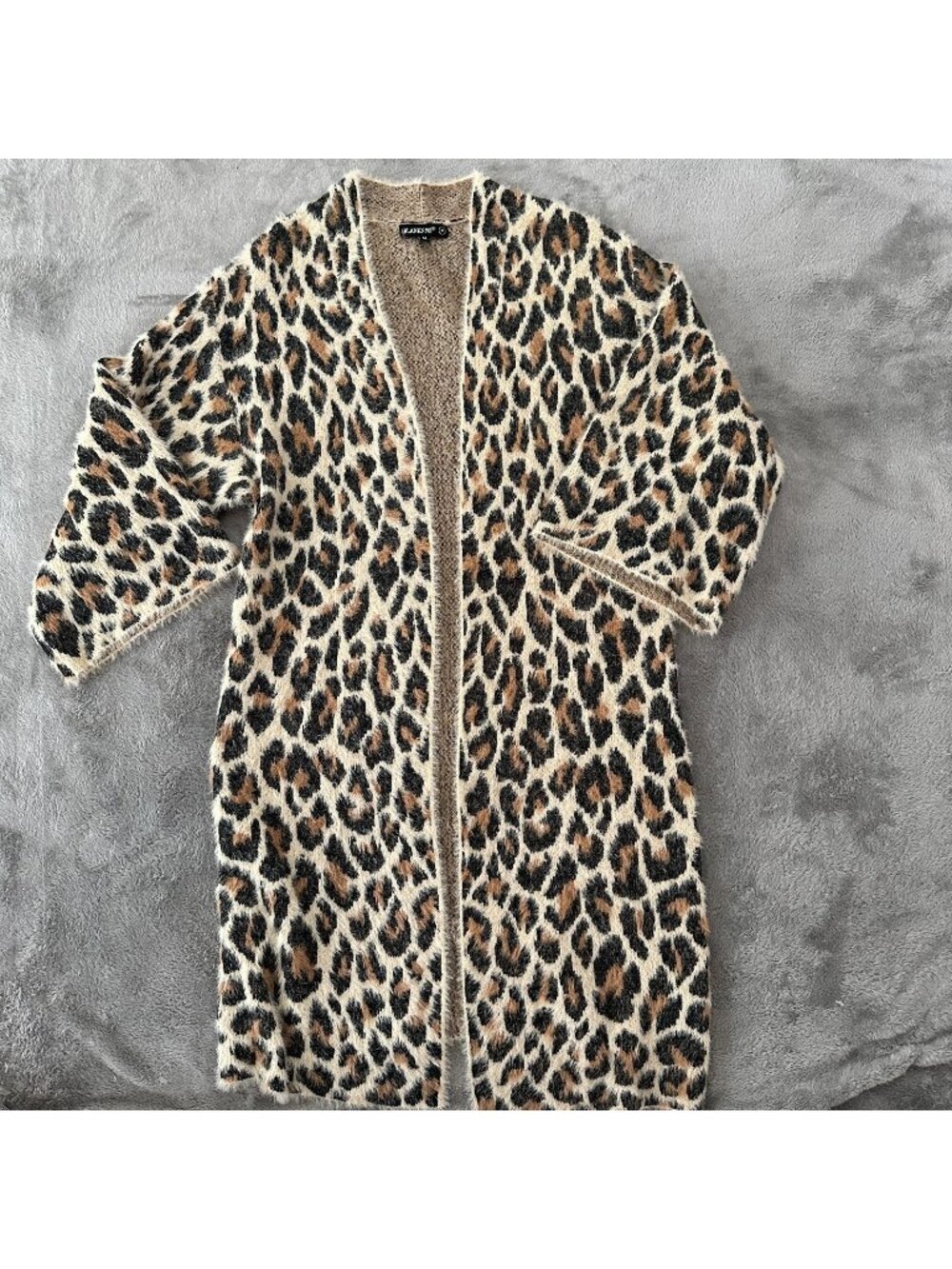 Blank NYC Cheetah Animal Print Duster Wide Sleeve Sweater Cardigan MEDIUM